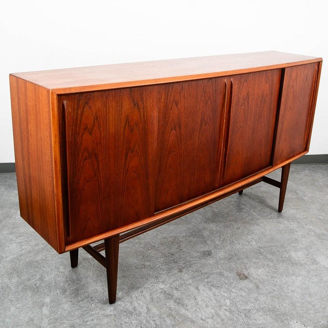 1960s Mid Century Danish Modern Credenza Teak Sideboard Central Bar Rosewood MCM 78" For Sale - Image 5 of 11