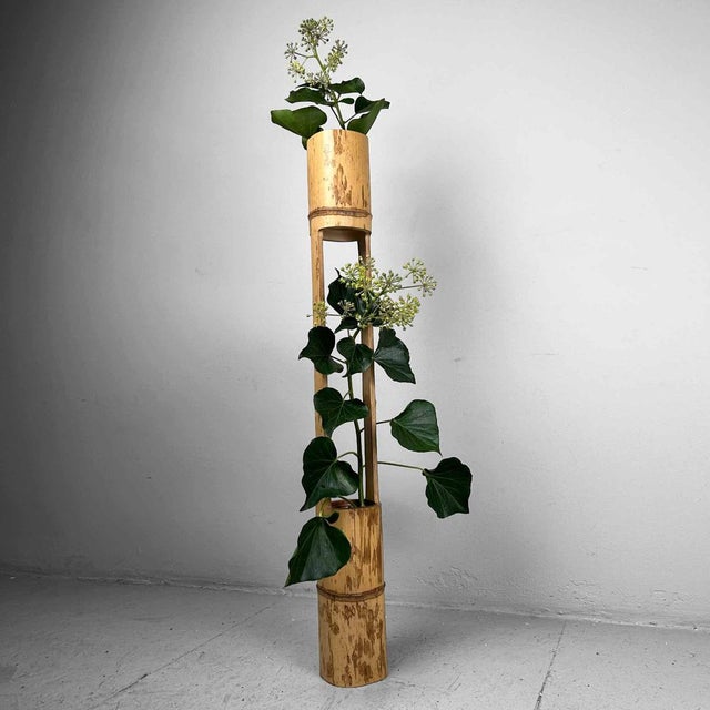 Mid-Century Bamboo Ikebana Ni-Ju-Giri Vase, Japan, 1950s
