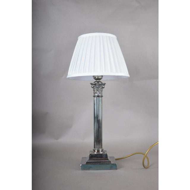1960s Silver-Plated Column Table Lamp, 1960s For Sale - Image 5 of 8