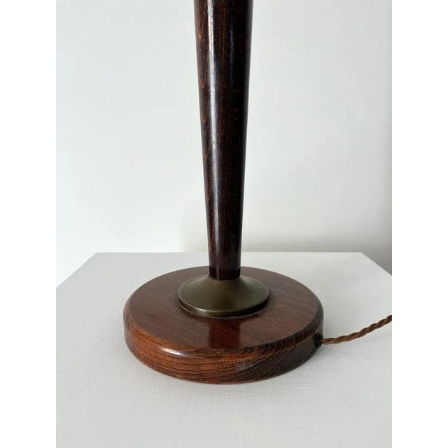 1960s 20th Century Art Deco Brass and Wood Table Lamp, France, 1960s For Sale - Image 5 of 9