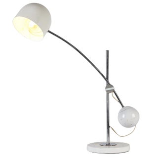 1970s White Arch Counterbalance Desk Lamp For Sale
