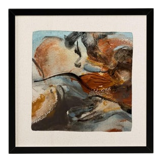 16" Framed Silk Scarf "Embrace" by Fanyu Lin For Sale