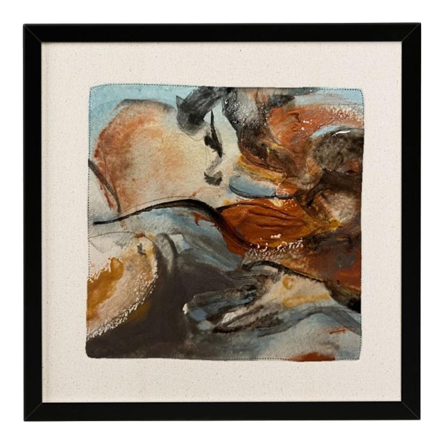 16" Framed Silk Scarf "Embrace" by Fanyu Lin For Sale