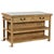 Beautiful mango wood kitchen island with marble inset top. Attractive lime finished wood with two useful storage shelves...