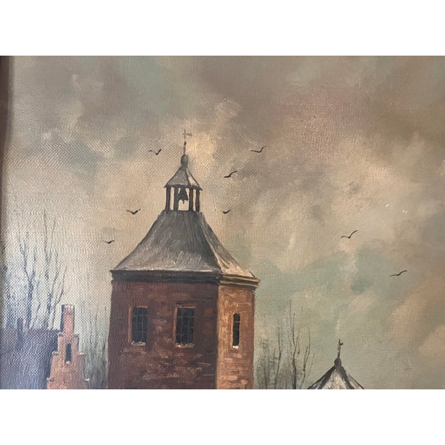 Dove Gray Antique European Painting For Sale - Image 8 of 18