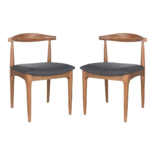 Retro Dining Chair in Brown & Dark Grey - a Pair For Sale