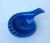 Mid-century; Italian blue crackle-glazed pipe rest, cigar or cigarette ashtray, or catchall bowl. Marked on underside...