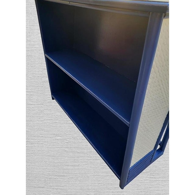 Nautical Vintage Customized One of a Kind Coastal Nautical Navy White Anchor Dry Bar For Sale - Image 3 of 11