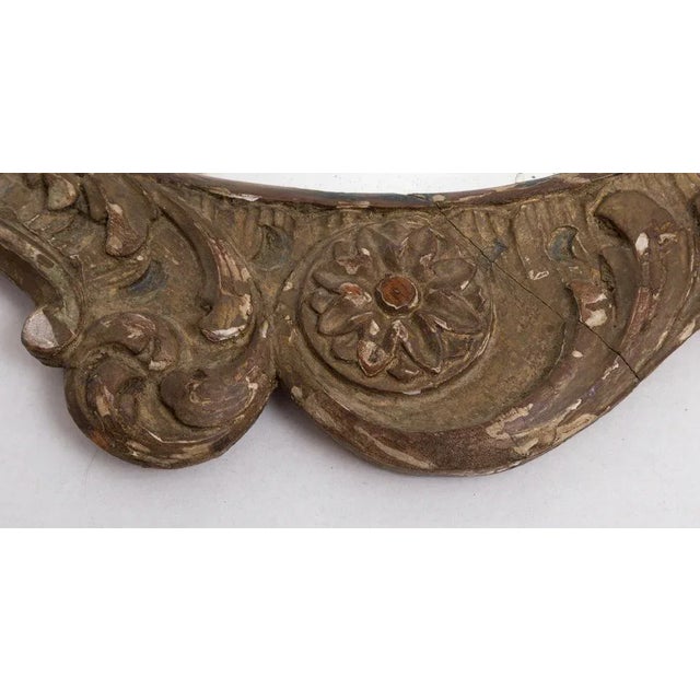 Antique Giltwood Shell Crest Shield Wall Mirror For Sale - Image 4 of 9