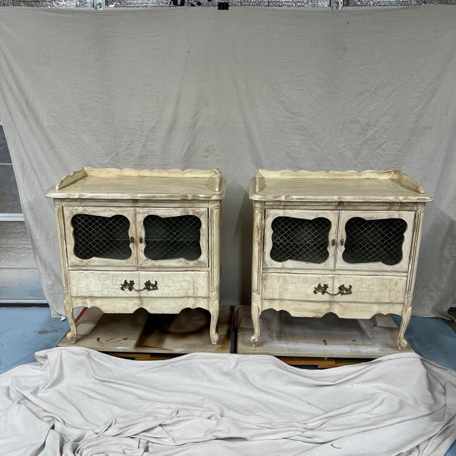 Mid Century Hand Painted French Provincial Nightstands a Pair Chairish