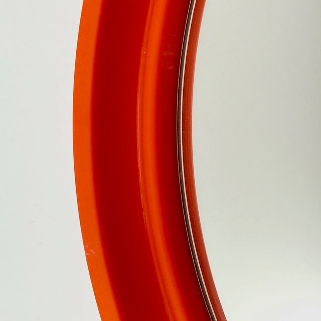 Glass French Space Age Orange Wall Mirror from Gilac, 1970s For Sale - Image 7 of 13