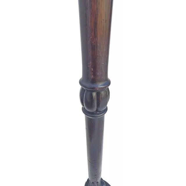 Vintage 1930s Carved Wood Floor Lamp Weighted Bottom for Safety For Sale In Los Angeles - Image 6 of 12