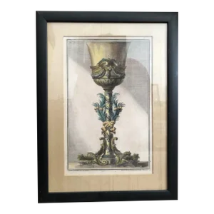 Antique Royal Cup Ioan Giardini Maxi Joseph Limpach Etching, Framed