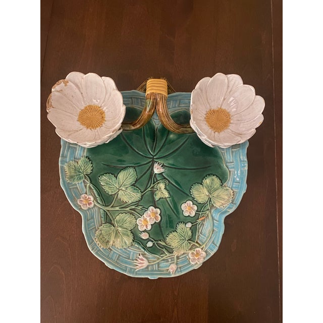 Ceramic Late 19th Century George Jones Majolica Strawberry Dish For Sale - Image 7 of 7