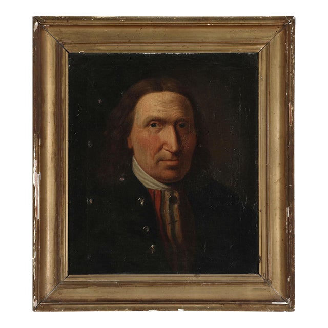 Antique Original Gentleman Oil Painting: 19th Century Portrait For Sale