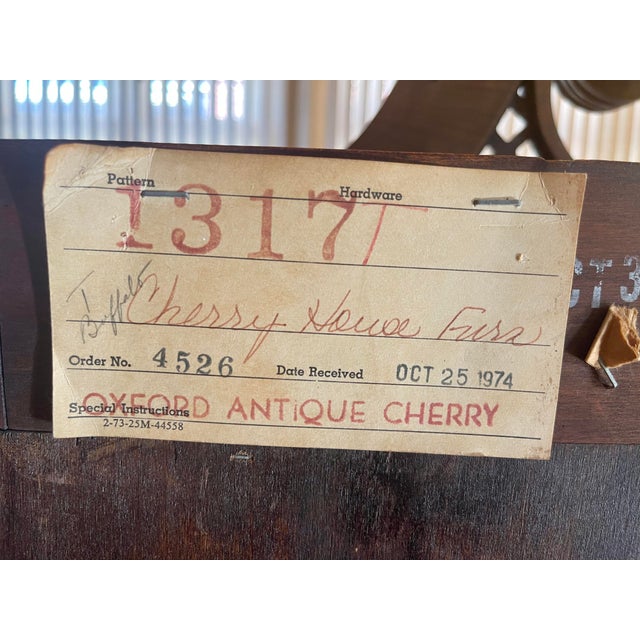 Historic Bicentennial Statton Fine Furniture Cherry Secretary Desk For Sale - Image 9 of 11