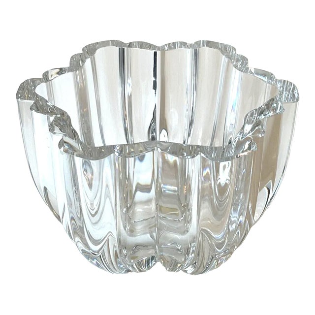 Vintage Kosta Boda Crystal "Olivia" Line Bowl Designed by Anna Ehrner For Sale