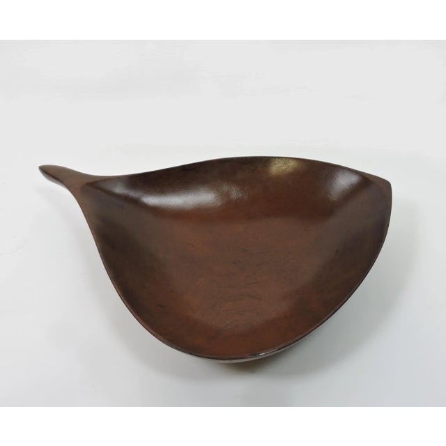 Wood 1960s Emil Milan Large Sculptural Hand Carved Bissilon Wood Serving Bowl For Sale - Image 7 of 12