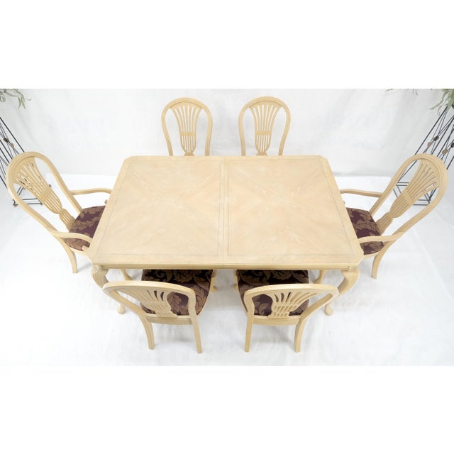 Queen An Style White Wash Dining Table 6 Chairs Set by Century Furniture MINT Dimensions: Chair: 22"x21"x43" seat height:...