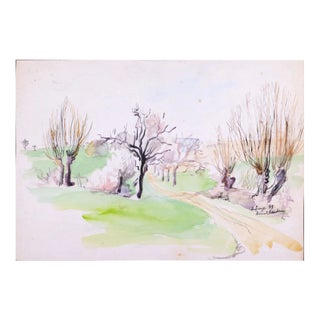 Hommage à Colette - Ink and Watercolor by A. Landry - 1955 1955 For Sale