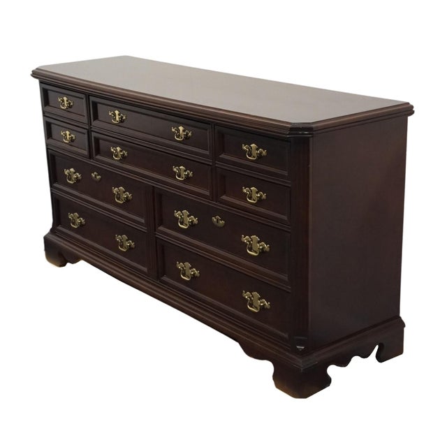 BASSETT FURNITURE Eden House Collection Solid Cherry Traditional Style 66" Double Dresser 2083-0237 43.5" High 66.75" Wide...