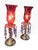 Red Vintage Hollywood Regency Red Glass & Crystal Prism Boudoir Lamps, Pair For Sale - Image 8 of 8