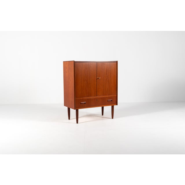 Mid-Century Modern Vintage Danish Teak Cabinet with Drawer, 1960s For Sale - Image 3 of 13
