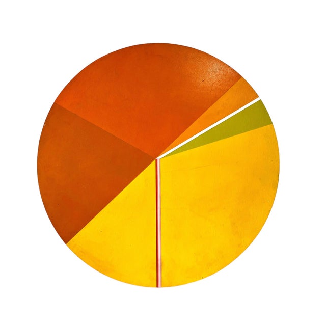 Reuven Berman Kadim, Israeli Round Tondo Hard Edged Geometric Abstract Color Painting Reuven Berman, 1974 For Sale - Image 17 of 17