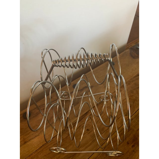 1960s 1960s Hollywood Regency Tabletop Chrome Wine Rack - Rare For Sale - Image 5 of 9