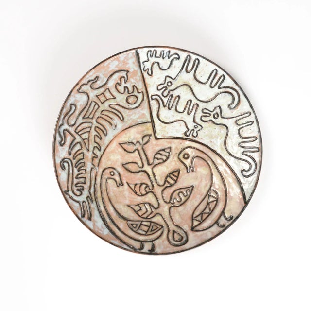 Mid-Century Decorative Hand-Painted Ceramic Plate, 1950s For Sale - Image 13 of 13