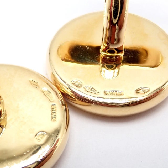 1990s Bulgari Yellow Gold Black Onyx Large Cufflinks, 2 Pieces For Sale In Philadelphia - Image 6 of 10