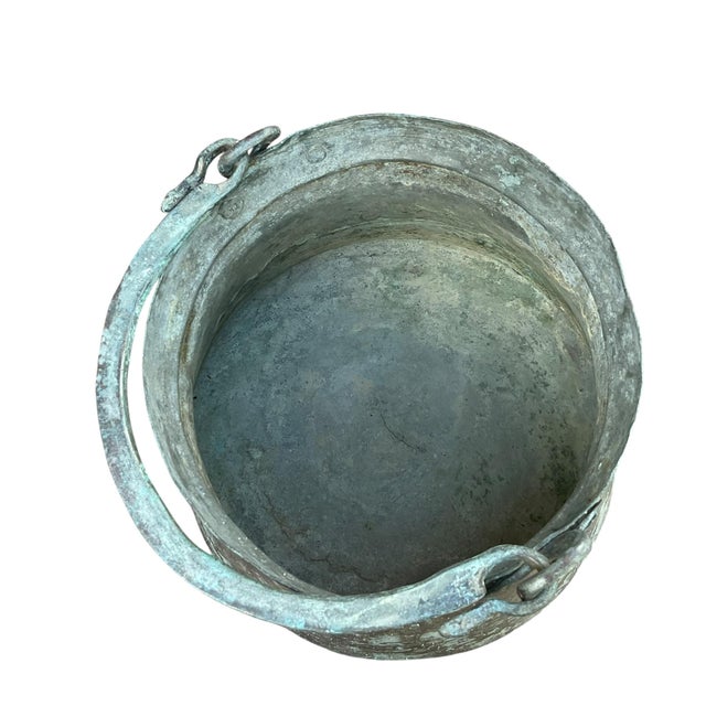 Late 19th Century Antique Primitive Bucket, Cauldron or Pail With Handle For Sale - Image 6 of 12