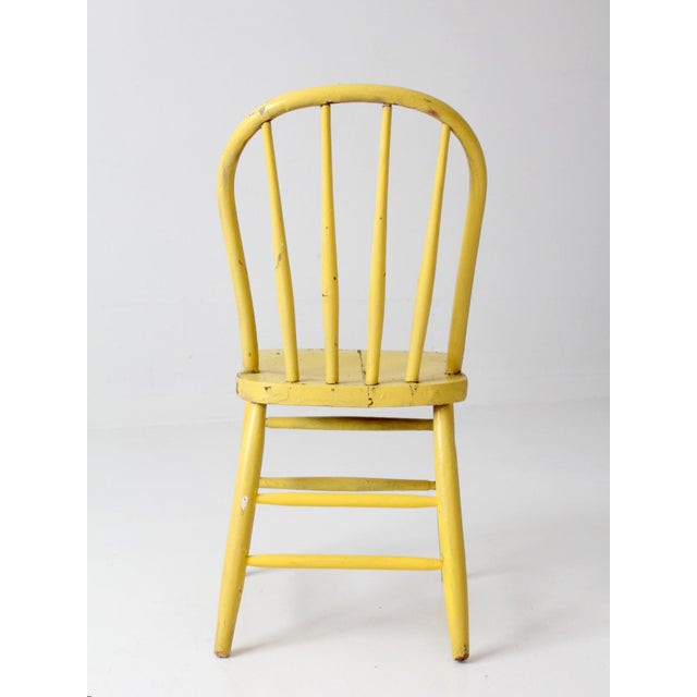 Antique Yellow Painted Windsor Spindle Back Chair For Sale - Image 11 of 12