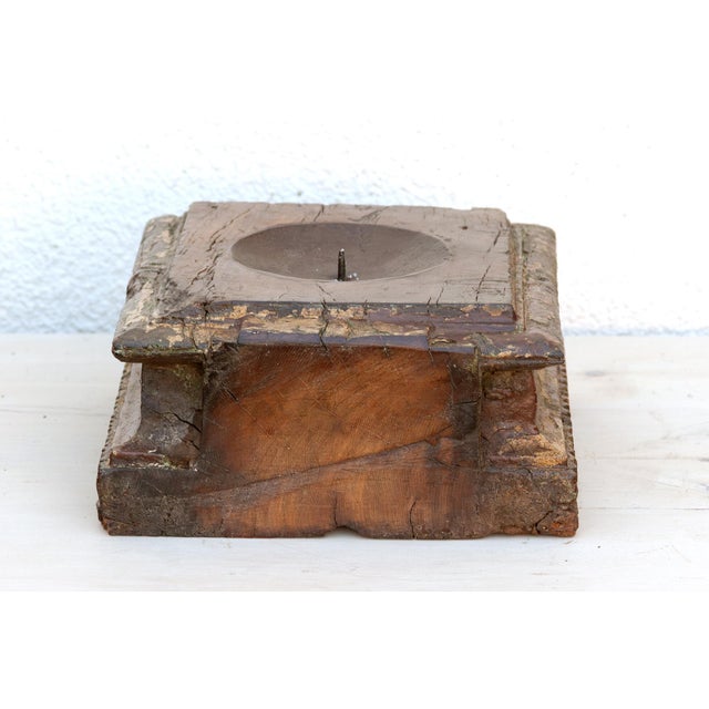 Brown Weathered Indian Teak Architectural Plinth For Sale - Image 8 of 10