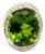 12.12 Carat Peridot Diamond Platinum Spiral Halo Ring, Size 6.5 For Sale