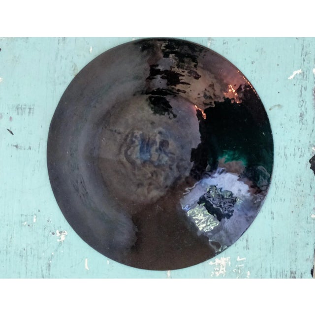 Vintage Enamel on Copper Ruby Red Gold Plate Dish For Sale - Image 4 of 7