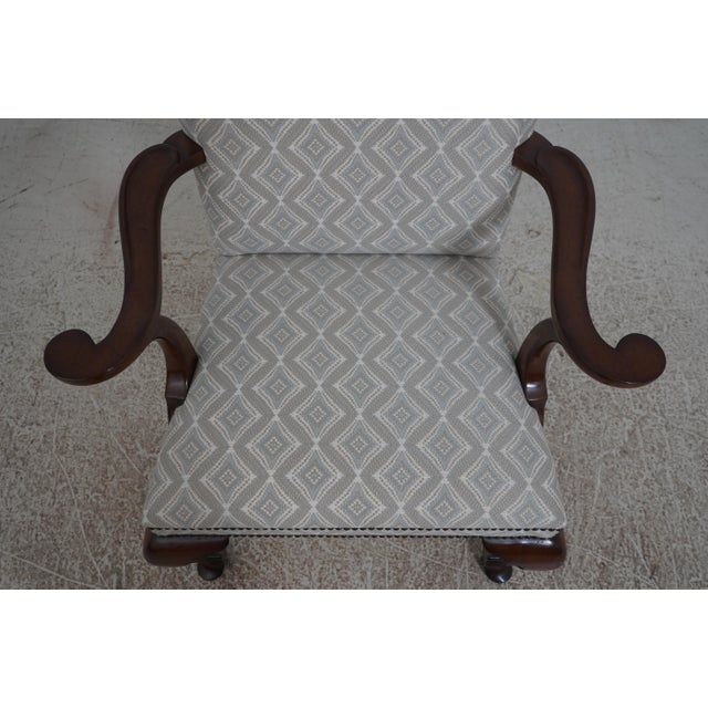 Textile Set of 8 Baker George III Style Upholstered Dining Room Chairs For Sale - Image 7 of 12