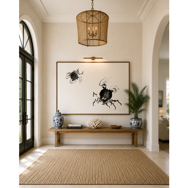 Japanese Crabs by Katsushika Hokusai, Vintage Japanese Art Print Reproduction, 30" X 20" For Sale - Image 9 of 10