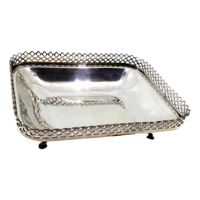 Silver Fruit Bowl with Wire Rack For Sale
