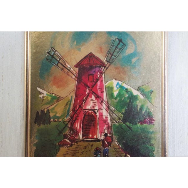 Wood Small Mill Print in Gold Leaf, 1984 For Sale - Image 7 of 9