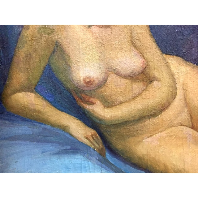 Impressionist 1970s Oil Painting Portrait of a Naked Girl Dorofeev Alexander Ivanovich For Sale - Image 3 of 9