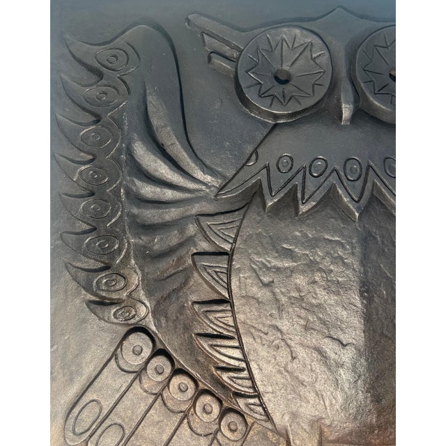 Modernist Owl Fireback Signed by Lucas for Stern For Sale - Image 6 of 12