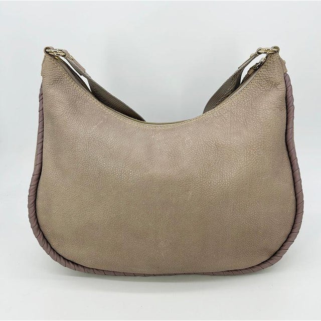 Mid 20th Century Mid 20th Century Nina Ricci Gray Leather Hobo Shoulder Bag For Sale - Image 5 of 11