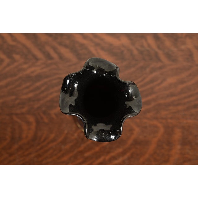 Pallme-Konig & Habel Antique Austrian Threaded Iridescent Art Glass Vase, Circa 1900 For Sale In South Bend - Image 6 of 12