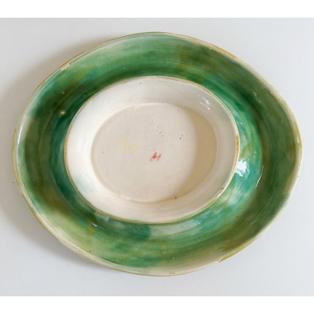 Late 19th Century Antique 19c Majolica Bread Platter Faux Bois and Floral C1880 For Sale - Image 5 of 6