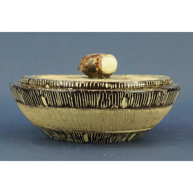 Ceramic Italian Futuristic Glazed Ceramic Bon Bon Holder by Nicolaj Diulgheroff for MGA of Albisola, 1920s For Sale - Image 7 of 18