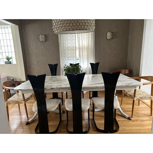 Postmodern 1980s Post Modern Sculptured Barrel Highback Chairs (Set of 6) For Sale - Image 3 of 7