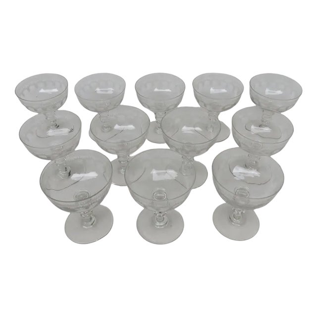 Antique French Champagne Glasses, Set of 12 For Sale