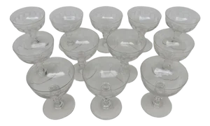 Antique French Champagne Glasses, Set of 12
