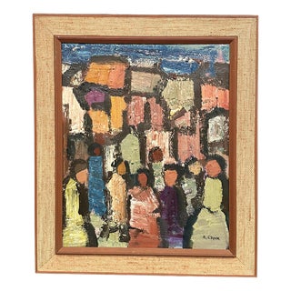 Gösta Falck, Figure Composition, 1960s, Oil Painting on Canvas, Framed For Sale